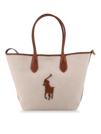Polo Ralph Lauren Canvas Shoulder Bag With Front Logo Patch