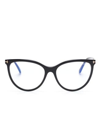 Tom Ford Eyewear FT5994B clip-on glasses - women - Acetate - 56 - Black