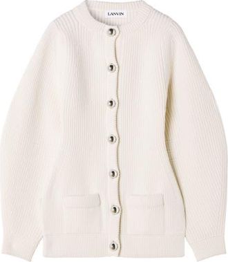 Lanvin Wool Ribbed Cardigan in Cloth at Nordstrom, Size Medium