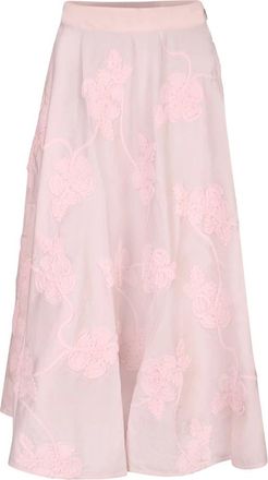 Rotate Bloemen Midi Rok - Dames - Midirokken - Roze - S - Katoen - Rokken