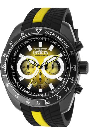 Invicta S1 Rally 36306 Herenhorloge - Quartz Uurwerk - Roestvrij Staal met Gele Wijzerplaat - 48 mm