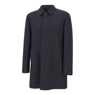 Corneliani Sportswear Jas - Heren - Mantel - Blauw - 2XL - Wol - Jassen