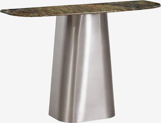 Sklum Consola Recibidor 120x40 Cm En Piedra Natural Y Acero Inoxidable Moreila Sklum