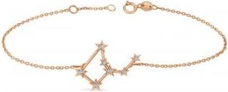Allurez Diamond Virgo Zodiac Constellation Star Bracelet 14k Rose Gold (0.11ct)