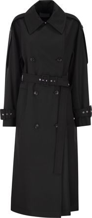Sportmax Sportmax Spxgocce lange trenchcoat van waterafstotende keperstof