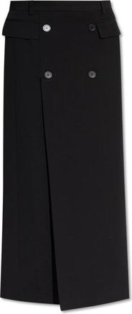 Balenciaga Rok met decoratieve knopen - Dames - Maxi Rokken - Zwart - 2XS - Wol - Rokken