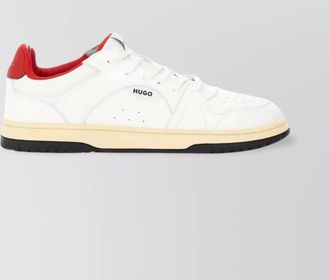 HUGO BOSS leather sneaker with contrast heel tab