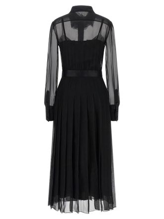 Dolce & Gabbana Semi-Sheer Silk Chiffon Overlay Dress - Black