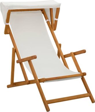 vidaXL Silla De Terraza 3 Posici&oacute;n Madera De Eucalipto Maciza Crema Vidaxl