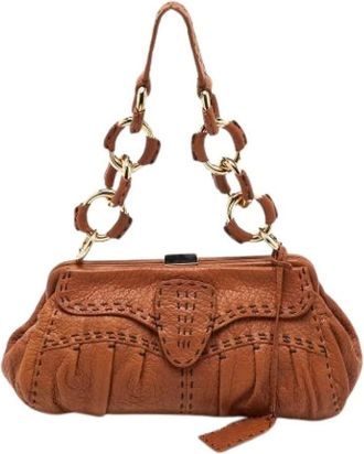 Valentino Pre-owned Handbags, female, Brown, Size: ONE SIZE Pre-owned Vintage Shoulder Bag