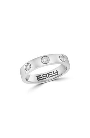 Effy Sterling Silver Diamond Band Ring in Silver/White at Nordstrom Rack, Size 7