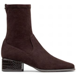 Donald J Pliner Womens Asherasu Croco Embossed Block Heel Booties In Dark Brown