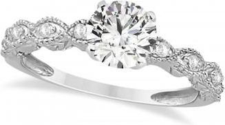 Allurez Vintage Style Moissanite Engagement Ring in Palladium (1.18ct)