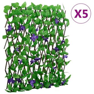 Berkfield Home Berkfield&not;Artificial Ivy Trellis Expandable 5 pcs Green 180x70 cm