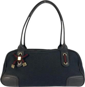 Gucci Pre-owned Handbags, female, Black, Size: ONE SIZE Pre-owned Canvas Handbag