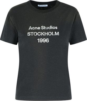 Acne Studios Faded Black Cotton Blend T-Shirt