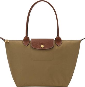 Longchamp Le Pliage Original Schoudertas M - Dames - Shoppers - Groen - ONE Size - Leer - Tassen
