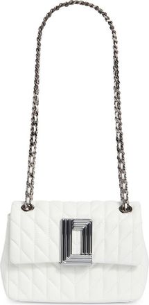 Karl Lagerfeld Lafayette Quilted Leather Crossbody Bag in Winter White at Nordstrom Rack