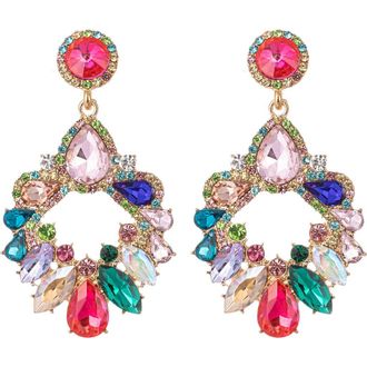 Eye Candy Los Angeles Rainy Rainbow Crystal Drop Earrings in Multicolor at Nordstrom Rack