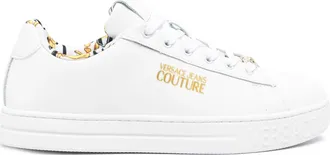 Versace Jeans Couture White Fondo Court Polyurethane Sneakers
