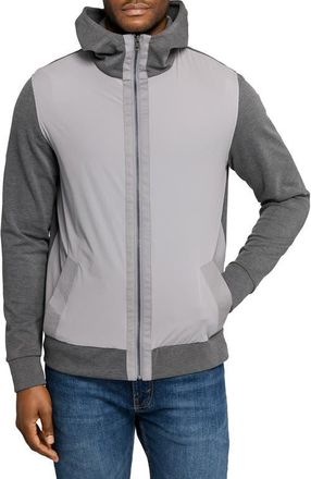 W.R.K Slim Fit Colorblock Zip-Up Hoodie in Charcoal at Nordstrom, Size Xx-Large