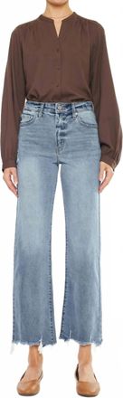 Kancan Violet High Rise Slim Wide Leg Jeans In Light Wash