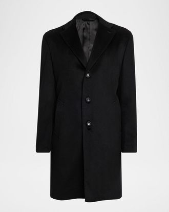 Neiman Marcus Mens Cashmere Single-Breasted Overcoat