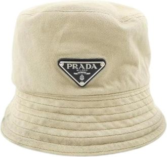 Prada Pre-owned Accessories, male, Beige, Size: ONE SIZE Pre-owned 2Hc137 Hat