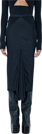 Rick Owens Asymmetrische Midirok - Dames - Midirokken - Zwart - L - Rokken
