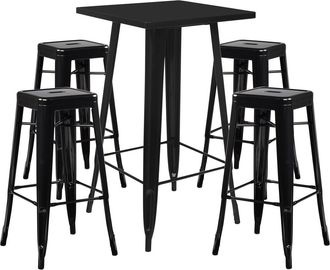 Sklum Set De Mesa Alta Y 4 Taburetes Altos Lix Sklum