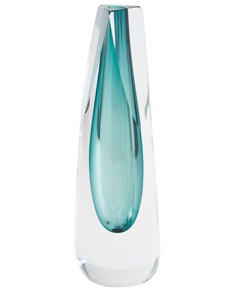 Global Views Triangle Cut Glass Vase