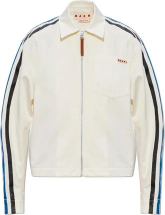 Marni Cotton Jacket with Pocket - Dames - Zomerjassen - Beige - M - Katoen - Jassen