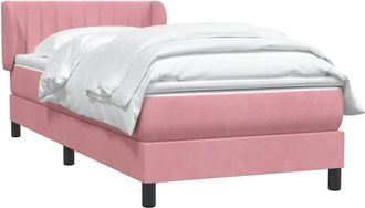 vidaXL Cama Box Spring Con Colch&oacute;n Terciopelo Rosa 80x220 Cm Vidaxl