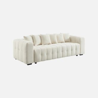 Sweeek Sof&aacute; Cama Con Textura Bucle Y Ba&uacute;l. 3 Plazas
