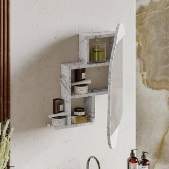 Dmora Espejo Asterisco, Estructura De Vidrio, 60x75h Cm Gris