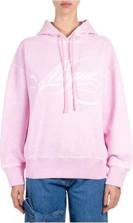 Msgm Katoenen hoodie met logo - Dames - Hoodies - Roze - M - Katoen - Hoodies & sweatvesten