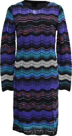 Missoni M Missoni Chevron Midi Dress in Multicolor Cotton