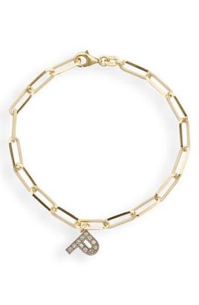 Meshmerise Diamond Initial Charm Bracelet in Yellow-P at Nordstrom Rack