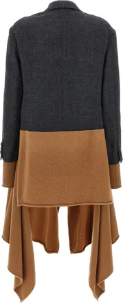 Undercover Womens Multicolor Wool Coat Clothing