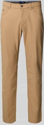 Christian Berg Slim Fit Stoffhose mit Bio-Baumwoll- Anteil und 5-Pocket-Design in Beige, Größe 32/30