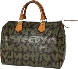 Louis Vuitton Pre-owned Monogram Graffiti Handtas - Dames - Pre-owned - Groen - Maat: ONE Size Zijde
