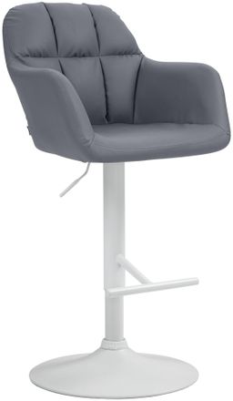 Clp Taburete De Bar Natoma En Polipiel Gris Metal Blanco Mate