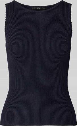 Zero Stricktop aus Viskose-Mix in Ripp-Optik in Marine, Gr&ouml;&szlig;e 34