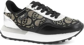 Liu Jo Sneakers met jacquard monogram - Dames - Sneakers - Zwart - 36 EU - Leer - Schoenen