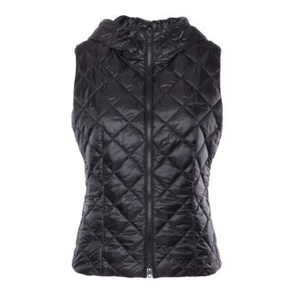Fay Vests, female, Black, Size: XL Gilet Trapunta Con Cappuccio