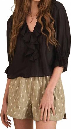 Hunter Bell Imogen V-Neck Blouse In Black