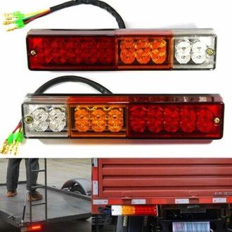 OEM Luces Traseras Led Universales De 12 V - Paquete De 2 - 20 Bombillas - Intermitentes, Luces De Freno Y Luces De Marcha Atr&aacute;s - F&aacute;cil Instalaci&oacute;n Con 5