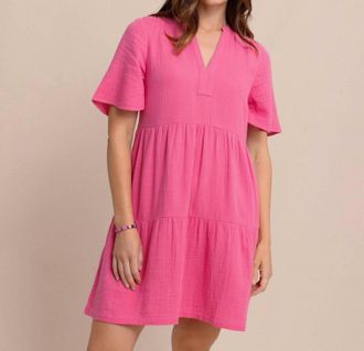 Southern Tide Harper Short Sleeve Dress In Very Berry