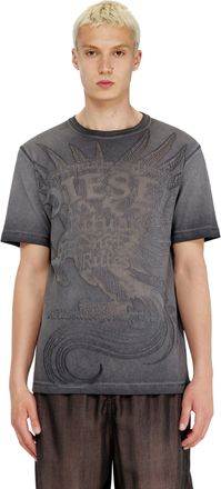 Diesel Jersey T-shirt with embossed graphic - T-Shirts - Man - Grey