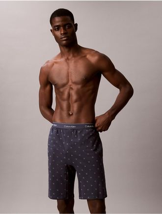 Calvin Klein Mens Icon Cotton Stretch Sleep Shorts - Blue - XL